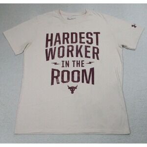 Under Armour Shirt Mens 2XL Pink Hardest Worker In The Room Graphic Training